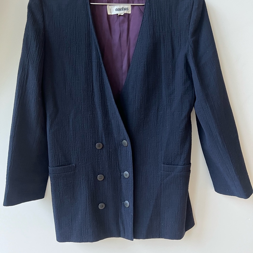 Cactus Women's Navy Double-Breasted Blazer